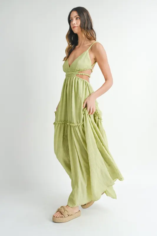 Cutout Waist Backless Maxi Dress online